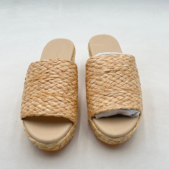 Women's Tan Woven Platform Sandals - Picture 2 of 7